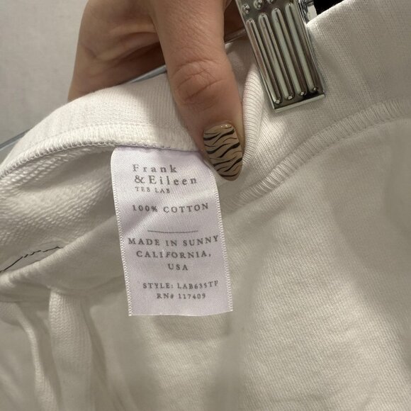 Frank & Eileen Sweat Shorts Womens Small White French Terry Drawstring Lounge - Picture 3 of 9